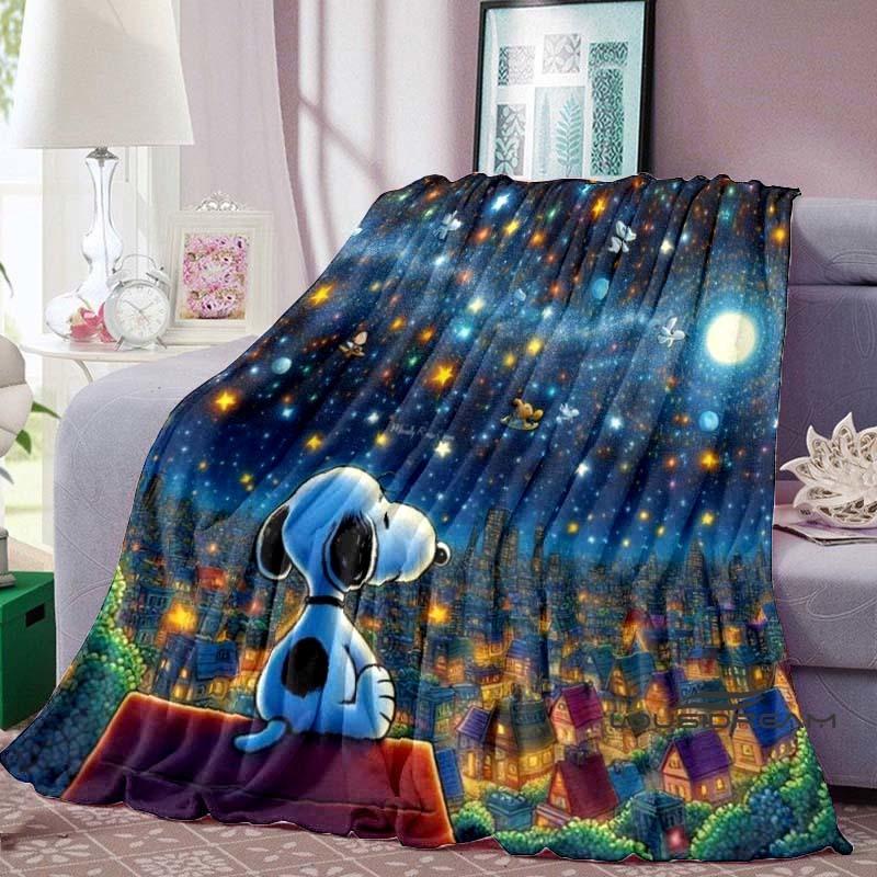 

Snoopy Cartoon Flannel Blanket — Ultra-Soft, Warm, and Plush Throw — Perfect for Home, Bedroom, Bed, Sofa, and Travel 75x90cm
