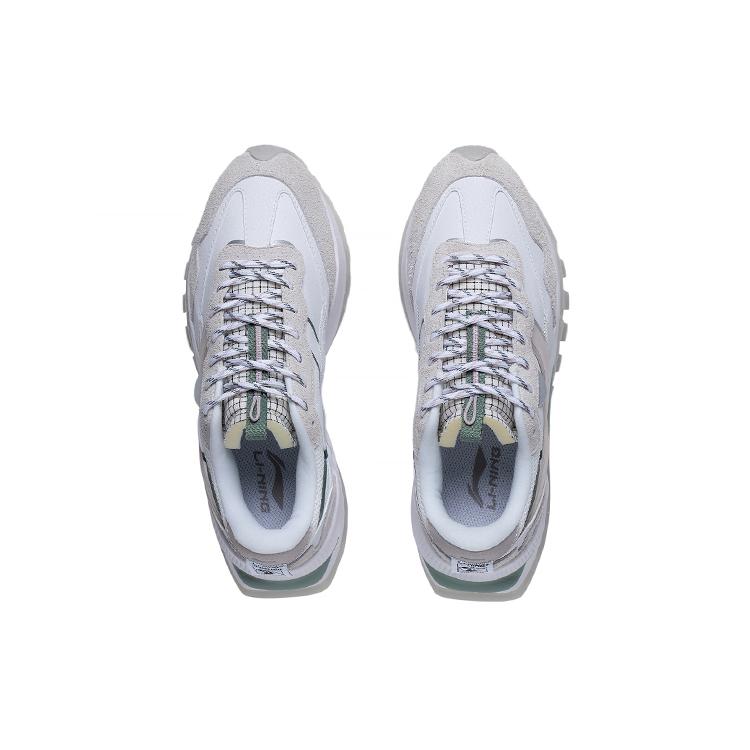 Li Ning Fangyuan EVO Textile, Synthetic Leather Low Top Sports Casual Shoes Women's White Gray AGCS164-3
