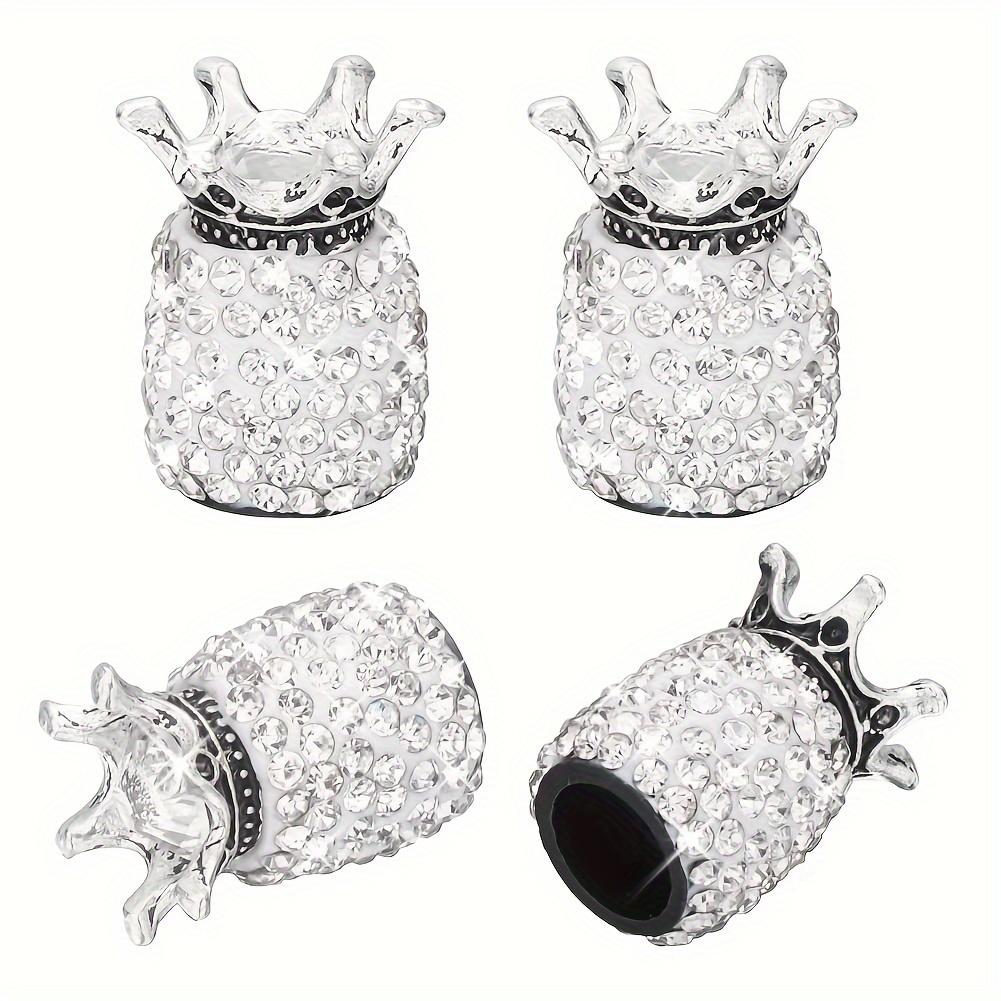 4PCS Creative Diamond Inlaid Automotive Valve Core New Car Crown Tire Cap General Motors