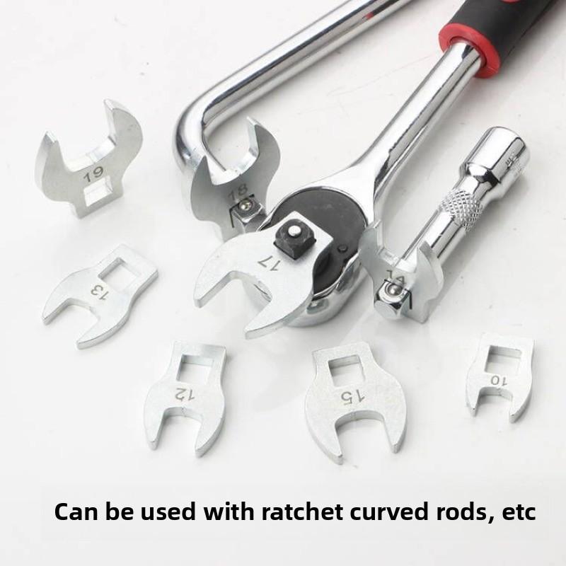 3/8Inch Drive Crowfoot Horn Wrench 10 To 22mm Metric Foot Open End Spanner for Torque Bullhorn Wrenches Keys Set 9/11 Pcs