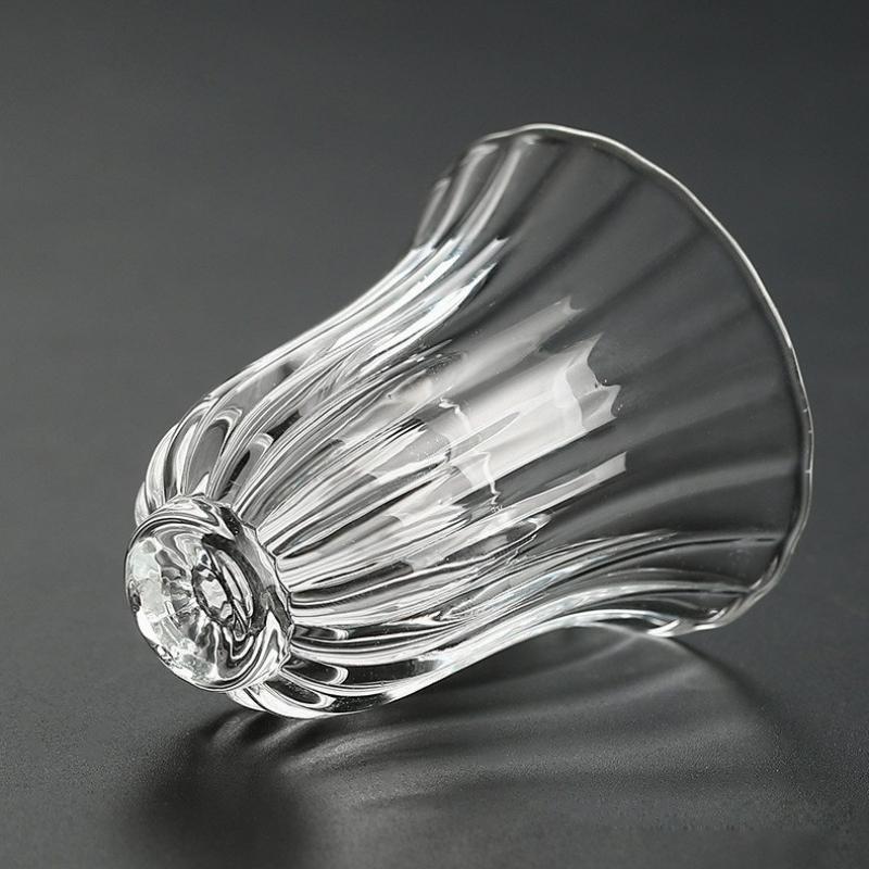 Mini szklanka do herbaty w stylu japońskim Płatki kwiatów Kung Fu Odporna na ciepło Przezroczysta szklanka do picia Filiżanka do herbaty Akcesoria do naczyń do herbaty Nowy