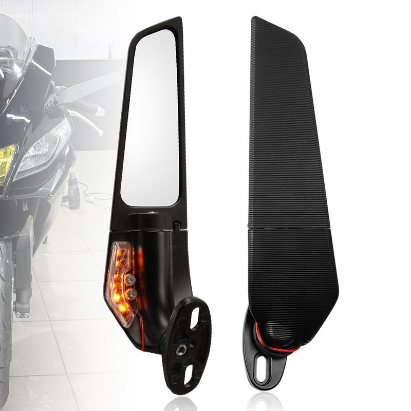 Wing Rearview Side Mirrors LED Turn Signal For Suzuki GSXR 600 750 1000 GSX1000 For HONDA, Yamaha Motorcycle Accessories