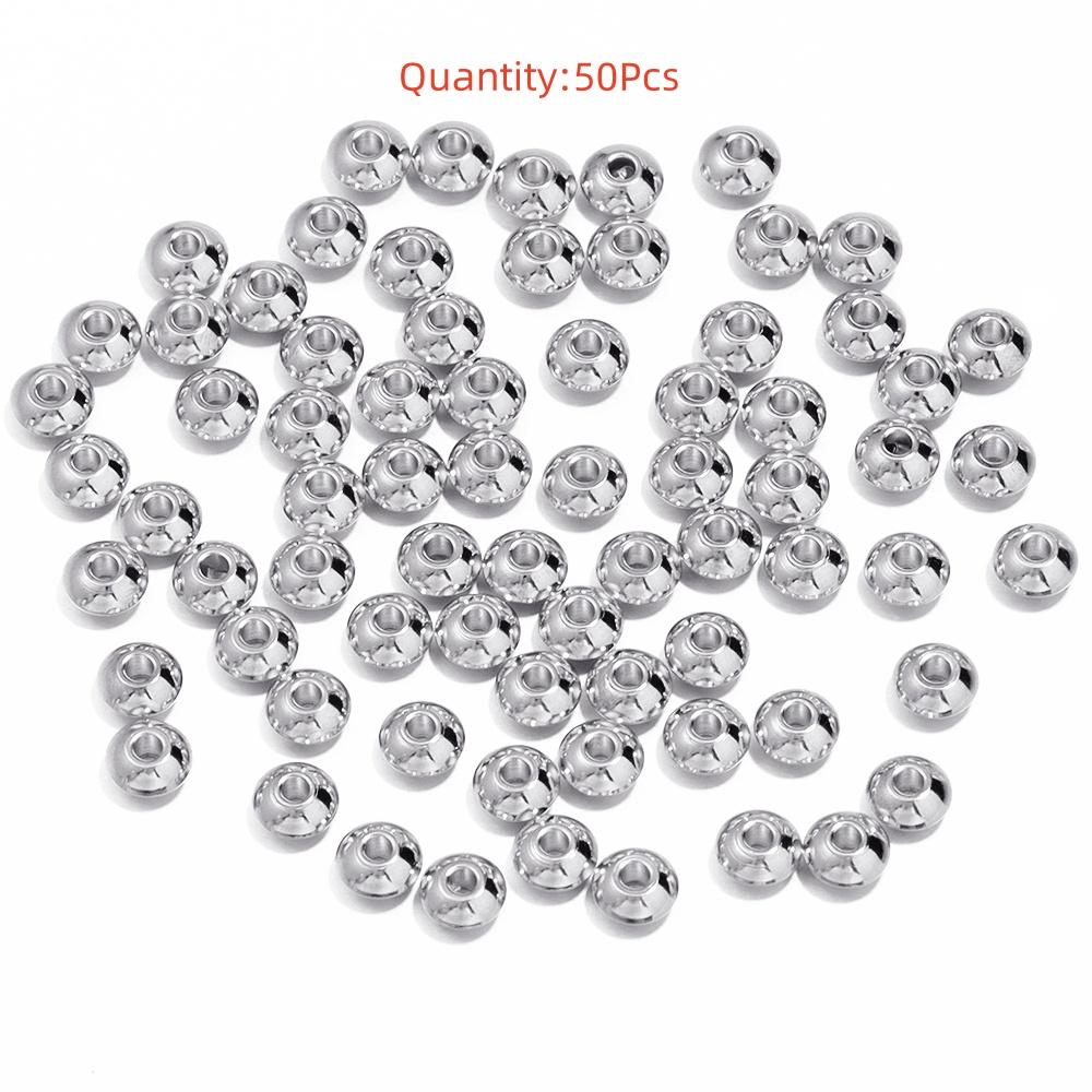 High Quality Stainless Steel Beads Square Round Wheel Shaped Loose Spaced Beads For DIY Charms Bracelet Jewelry Accessories