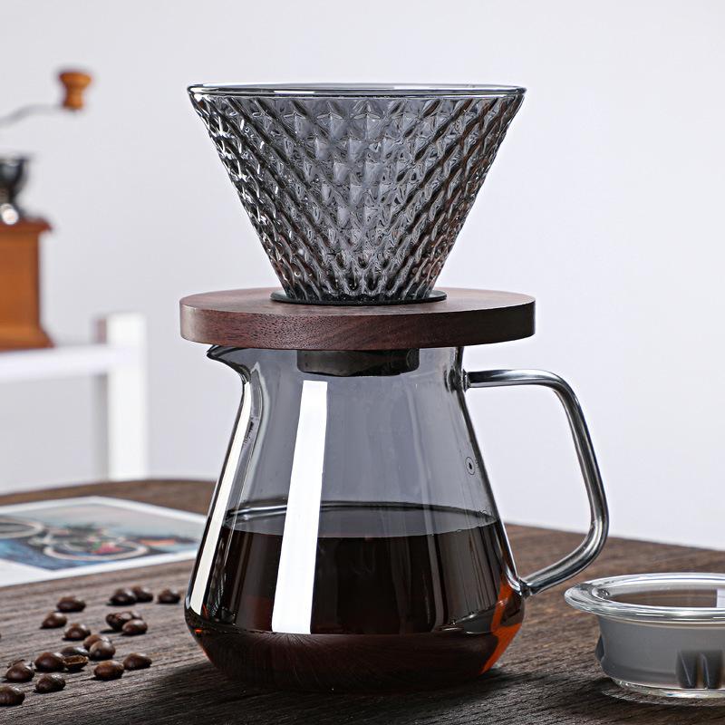 Glass Coffee Drip Filter Cup Reusable Conical Immersion Hand Brewed Dripper Reusable Combination Hand Made Barista Tools