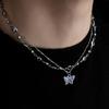 Crystal Double-layer Necklaces Sweet Clavicle Chain New Butterfly Zircon Necklace  Women Jewelry