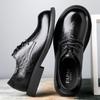 New Business Dress First Layer Cowhide Shoes British Style Men's Shoes Fashion Big Round Head Leather Men's Shoes Tide
