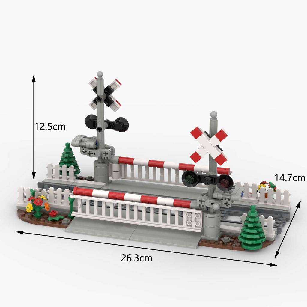 City Train Building Block Train Track Aisle Lifting Pole Printing Spare Parts Pedestrian Crossing