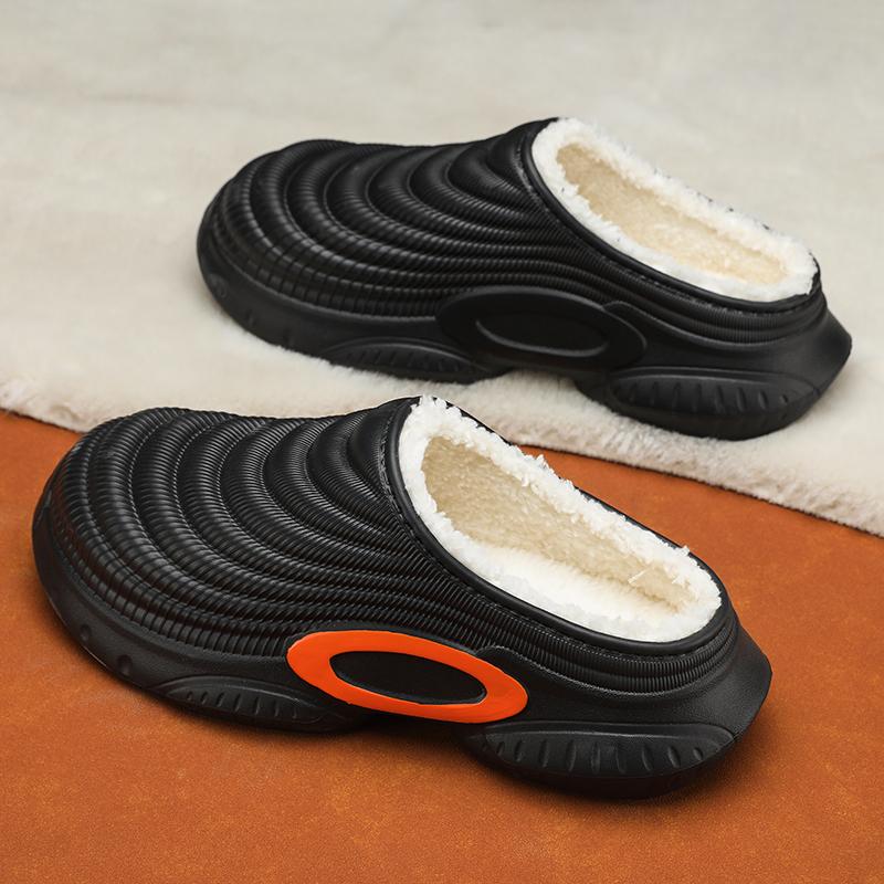 Zapatillas Cálidas de Invierno para Hombre Zapatillas de Algodón Tacones Envolventes Exterior Interior Zapatos Cálidos para Hombre Hogar Dormitorio Zapatillas Cálidas de Felpa 38-45