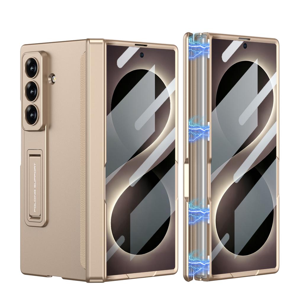 Magnetic Hinge All-included Case for Samsung Galaxy Z Fold 8 Ultra Screen Glass Protective Matte Cover for Samsung Z Fold7 Case