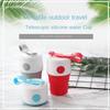 Neu Klapp Silikon Kaffee Tasse Outdoor Reise Nicht-Slip Band Deckel Tragbare Verstellbare Tasse