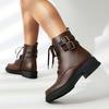 Spring and Autumn Low Heel Short Boots Women's  40-43 Women's Boots Strap Martin Boots