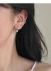 S999 Sterling Silver Pink Heart Zircon Pendant Earrings for Women - Simple Exquisite Design