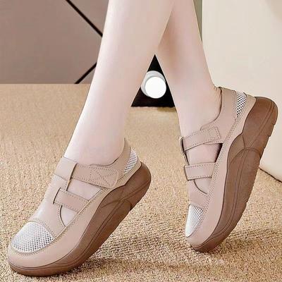 Retro Closed Toe Women's Sandals New Summer Outdoor Fashion Mesh Thick Bottom Breathable Hollow-out Two-Way Hole Shoes