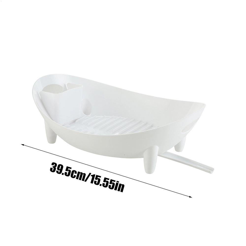 Silicone Dish Rack with Utensil Holder & Drainboard Foldable Kitchen Organizer for Counter Sink, Home Camping Travel Dorm