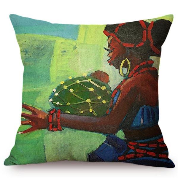 Africa Traditional Culture Art Sofa Decoration Cushion Cover Colourful African Woman Abstract Pattern Car Throw Pillow Case