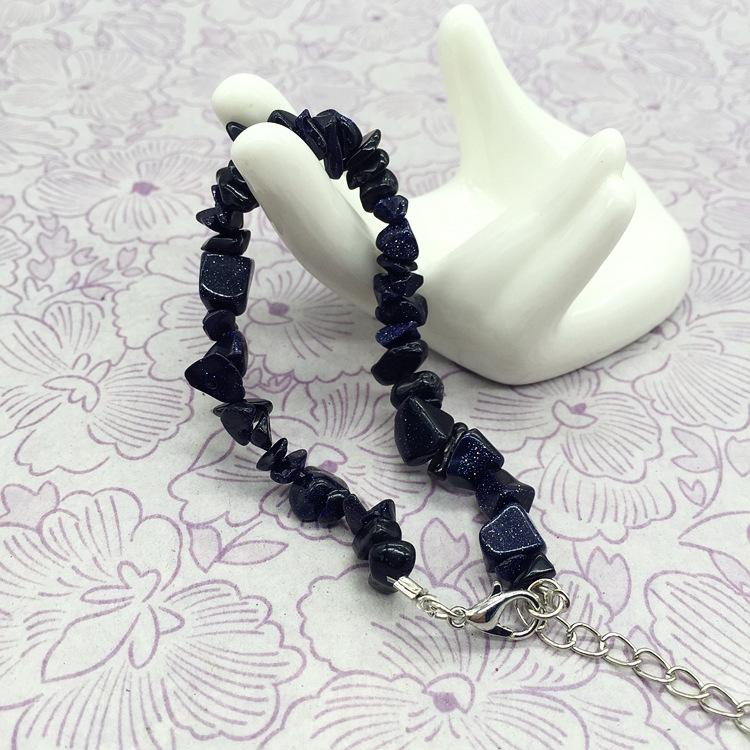 Natural tourmaline powder amethyst pomegranate lapis lazuli obsidian gravel bracelet, a variety of irregular women's jade bracelets