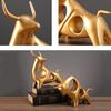 Lucky Gold Cattle Cow Ox Statue Nordic Home Decor Bull Sculpture Desk Ornament Crafts Abstract Animal Figurine Accessories Toys