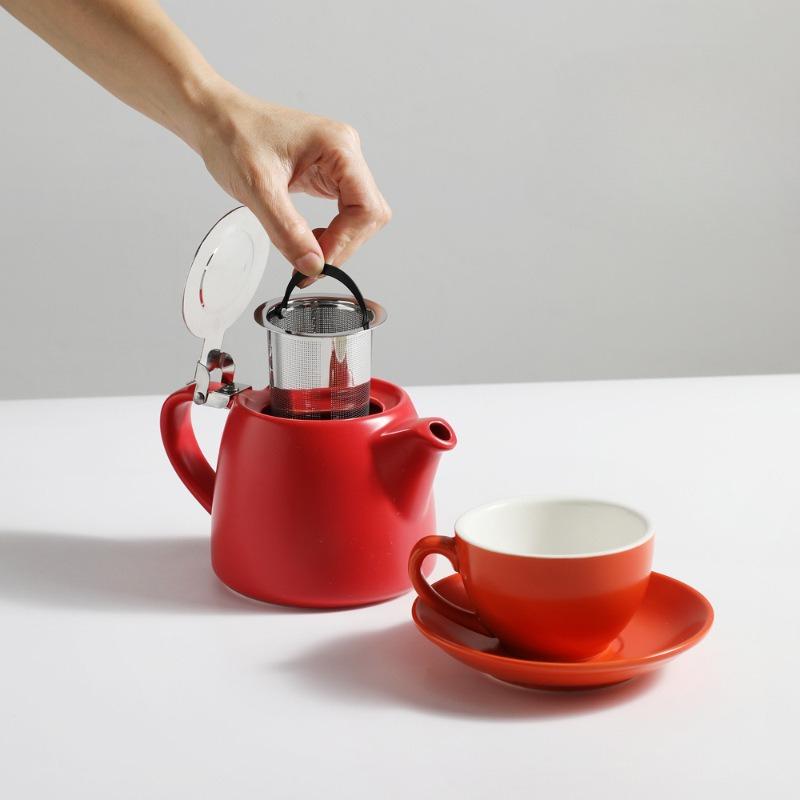 BR600ML Colorful Ceramic Teapot Household Tea Set with Filter Screen Large Capacity Afternoon Tea Infuser Teapot Coffee KettleEY
