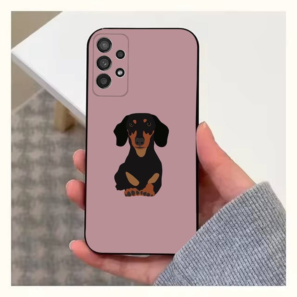 D-Dachshund S-Sausage Dog Case For Samsung S23,S25,S20,S10,S9,S21,S24,S22,Ultra,FE,Plus,Lite,Soft Silicone Black