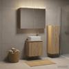 Bathroom Furniture Set 4 Pcs Sonoma Oak Engineered Wood and Glass