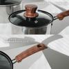 Pearl Metal Woody Pal 3-Layer Bottom Saucepan with Glass Lid, 16cm, Non-stick Coating, IH Compatible, HB-3175, Silver