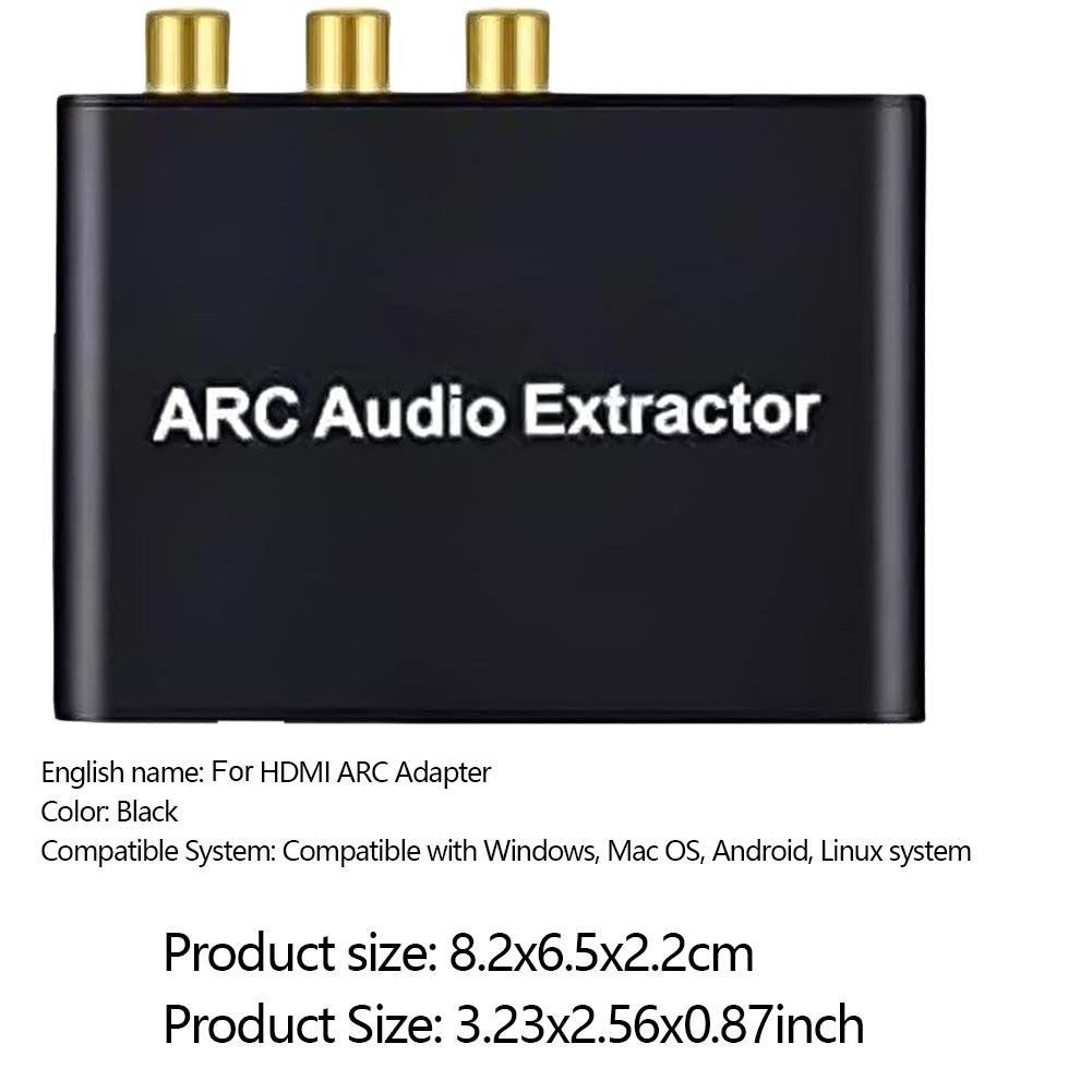 4K HDMI ARC Audio Extractor ARC To SPDIF Coaxial L/R Stereo 3.5mm Jack Audio Adapter Return Channel Converter for HDTV Amplifier