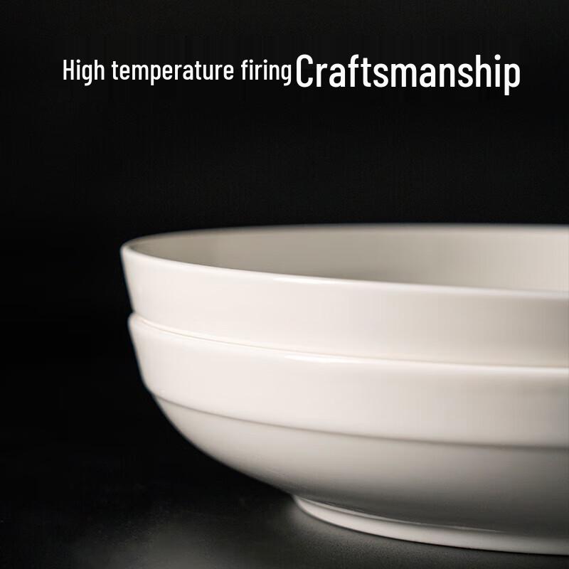 Yilan 9-inch White Ceramic Dinner Plate Set