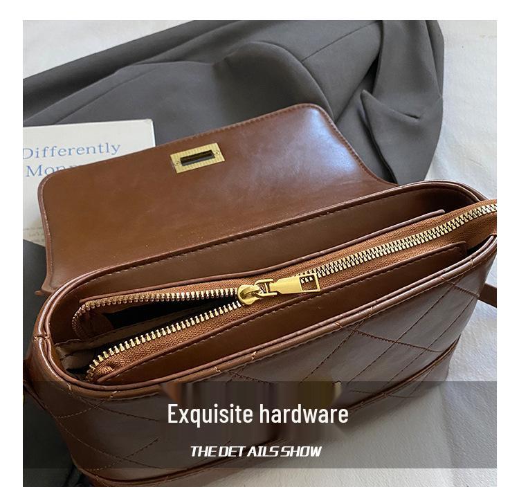 2025 Autumn Women's Frosted Diamond Pattern Chain Tote Shoulder Bag