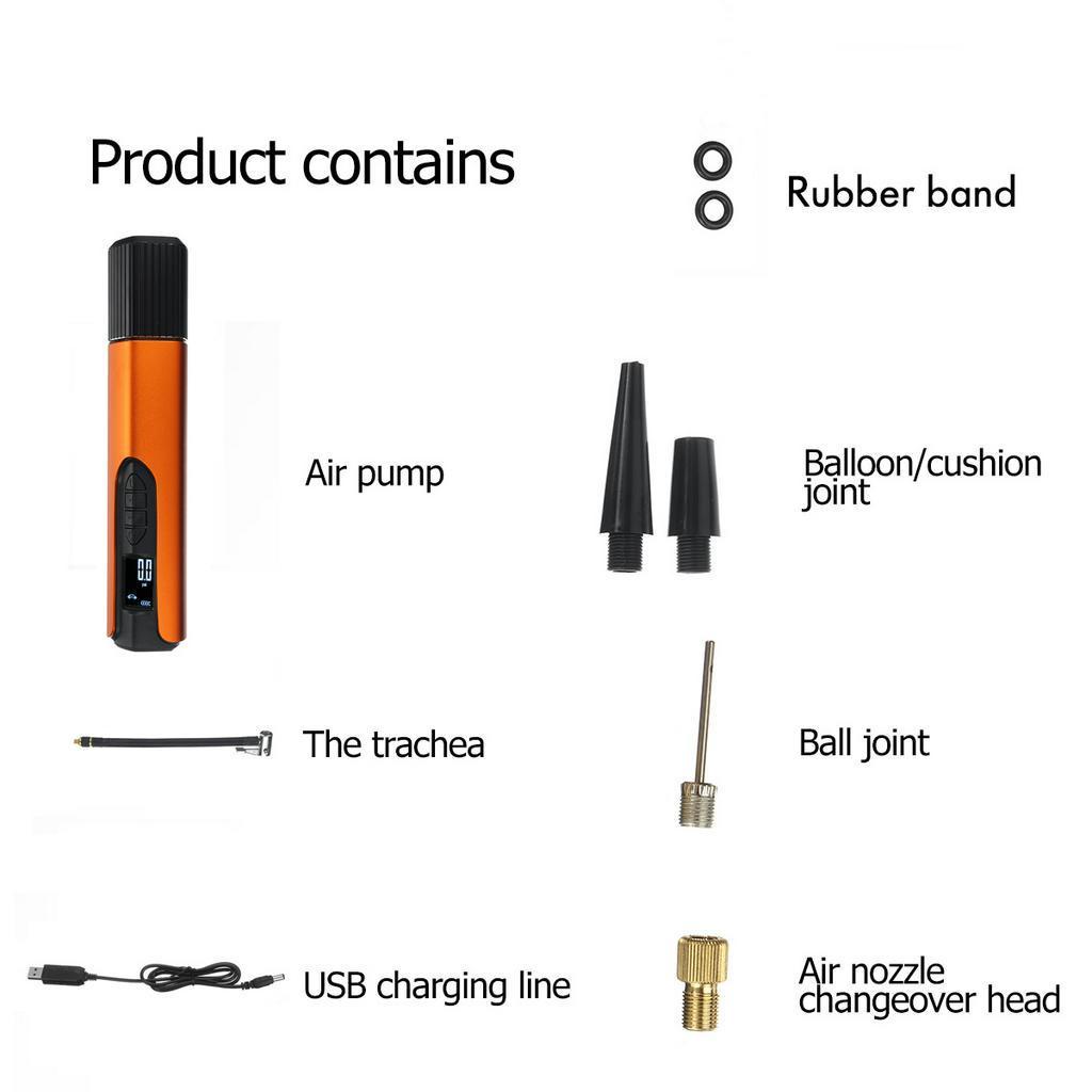 DC-7.4V 150PSI USB Cordless Portable Air Compressor LCD Handheld Inflatable Pump for Car Bicycles Tires Balls Swimming Rings