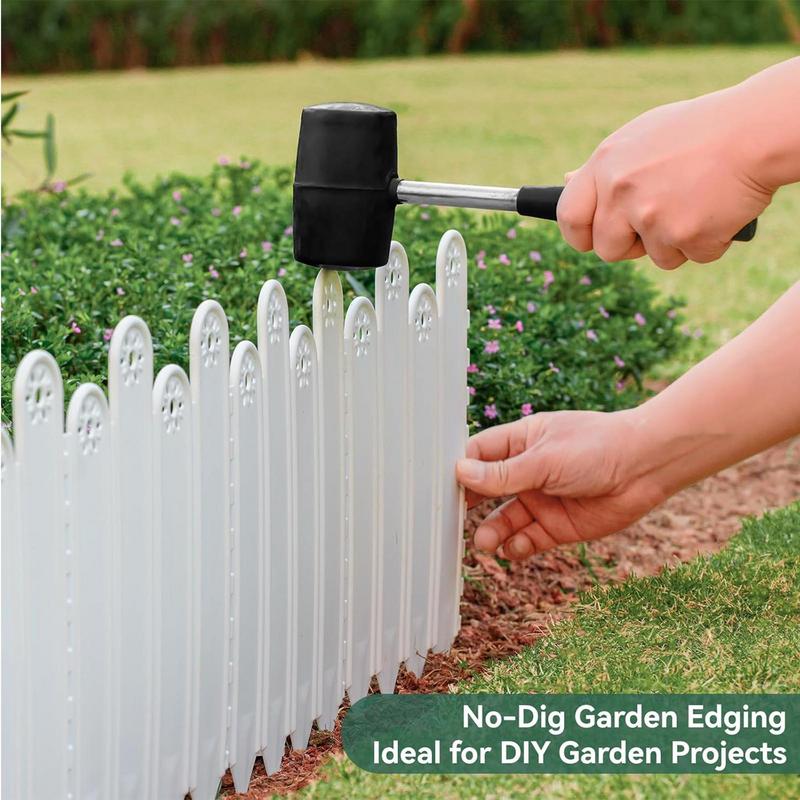 Garden Edging Border 10 Pack Flower Bed Edging Borders Decorative Garden Fencing Interlocking Animal Barrier Vegetable Palisade
