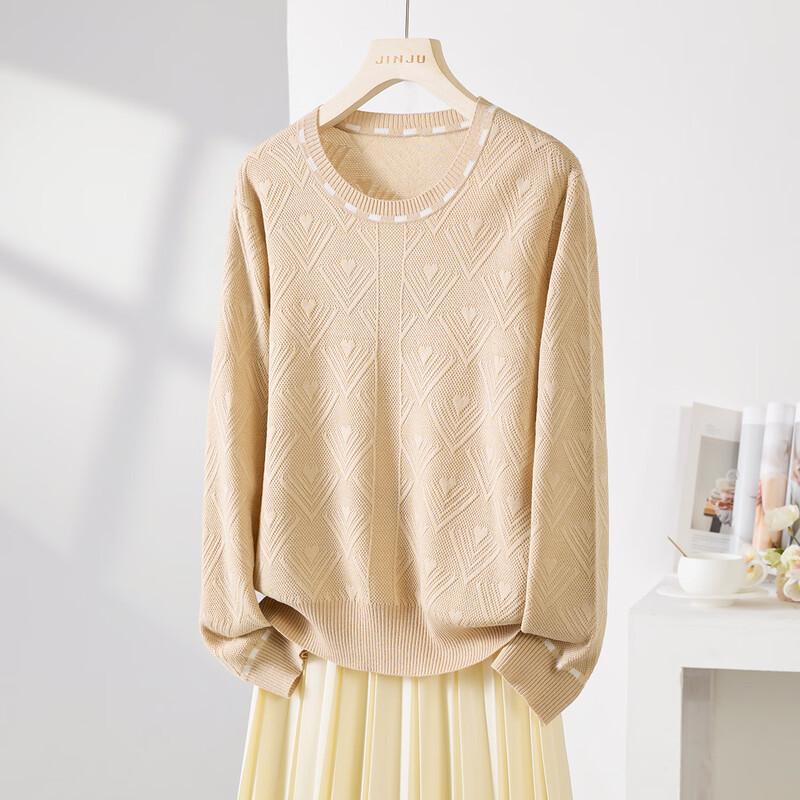 

Women s 2026 Spring Silk Blend Geometric Knit Pullover M