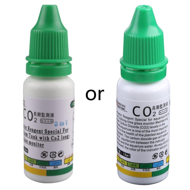 

15 мл Жидкость-индикатор CO2 для аквариума Стеклянный тестер углекислого газа