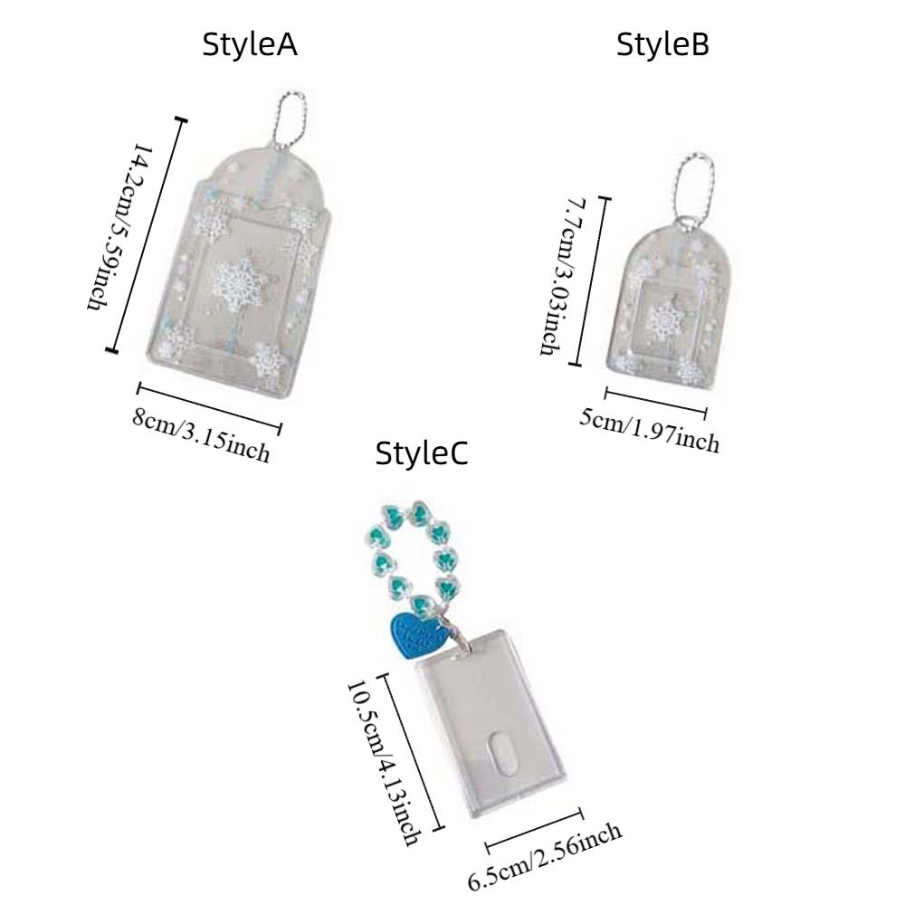 Love Heart Pendant Photocard Holder Snowflake Idol Card Display Protector  School Stationery