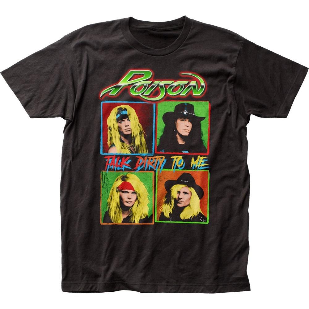 Poison Talk Dirty To Me Mens T Shirt Music Classic Rock Band Tee New Black Unisex T-Shirt XL