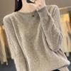 Maglione da donna in lana Autunno/Inverno - Pullover a girocollo lavorazione jacquard a rombi