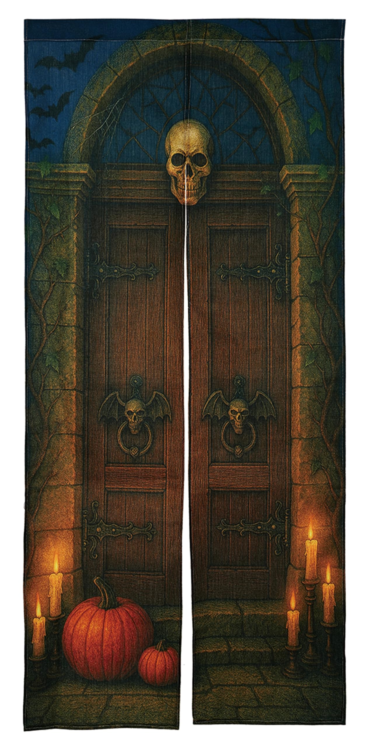 

Noren 180cm Halloween Party Decoration with and Monster Stylish Japanese Modern Cute Long Curtain with Tension Room Dressing Interior Privacy Screen