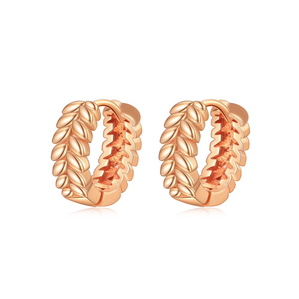 High-End Korean Minimalist Geometric Wheat Earrings for Women with Cool Style and Unique Personality