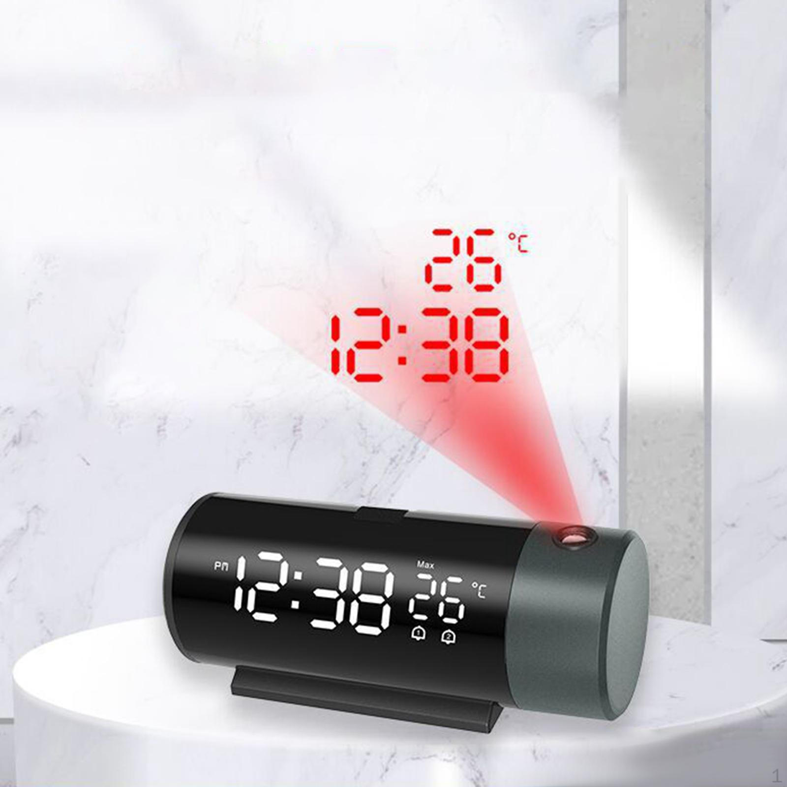 Projection Alarm Clock, Digital LED Snooze Function Desktop Clock Projector