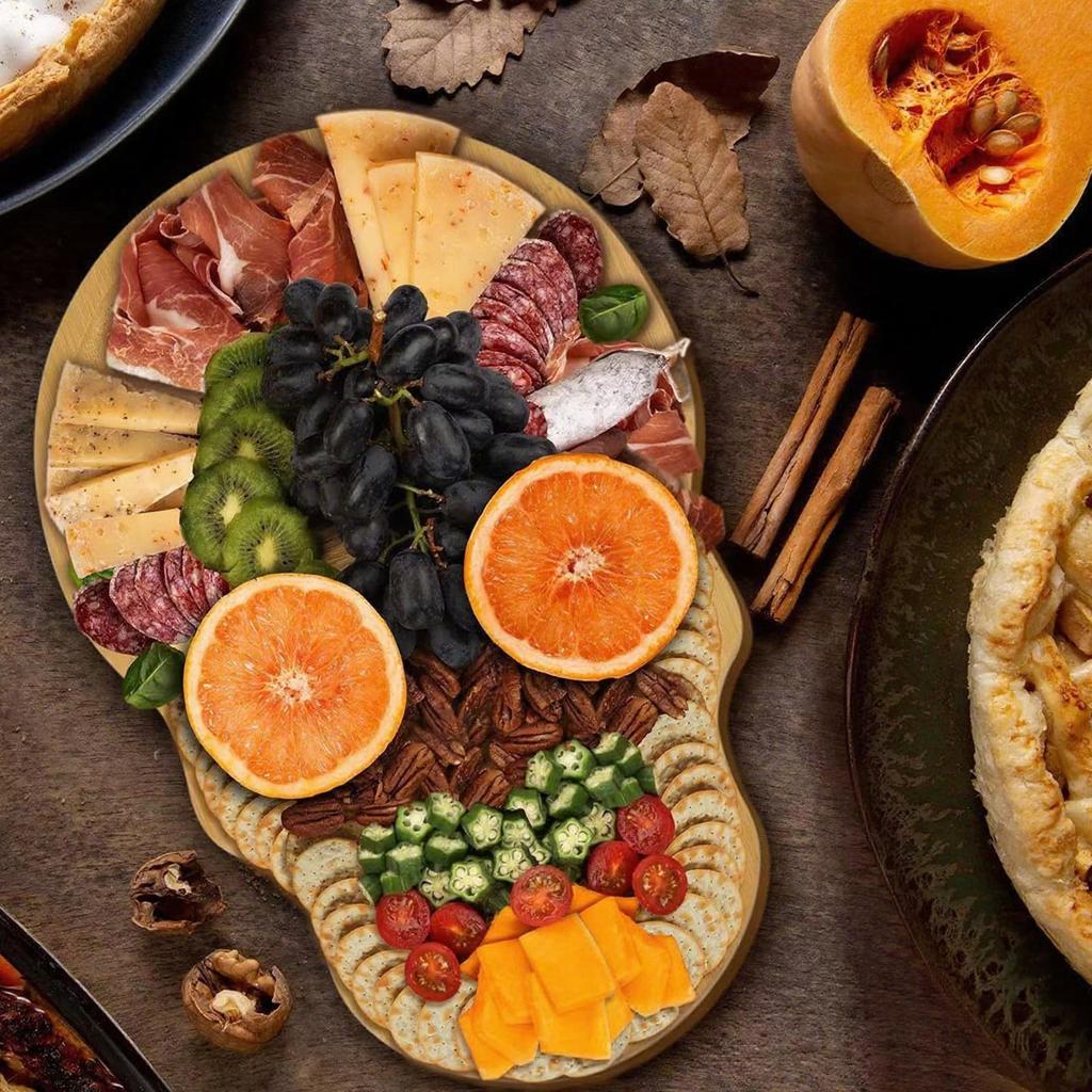 Halloween Holztablett Tablett Käse Käsebrett Weihnachtsfeier Lustiges Dekotablett