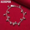 925 Sterling Silver Bells Bead Bracelet Jewelry