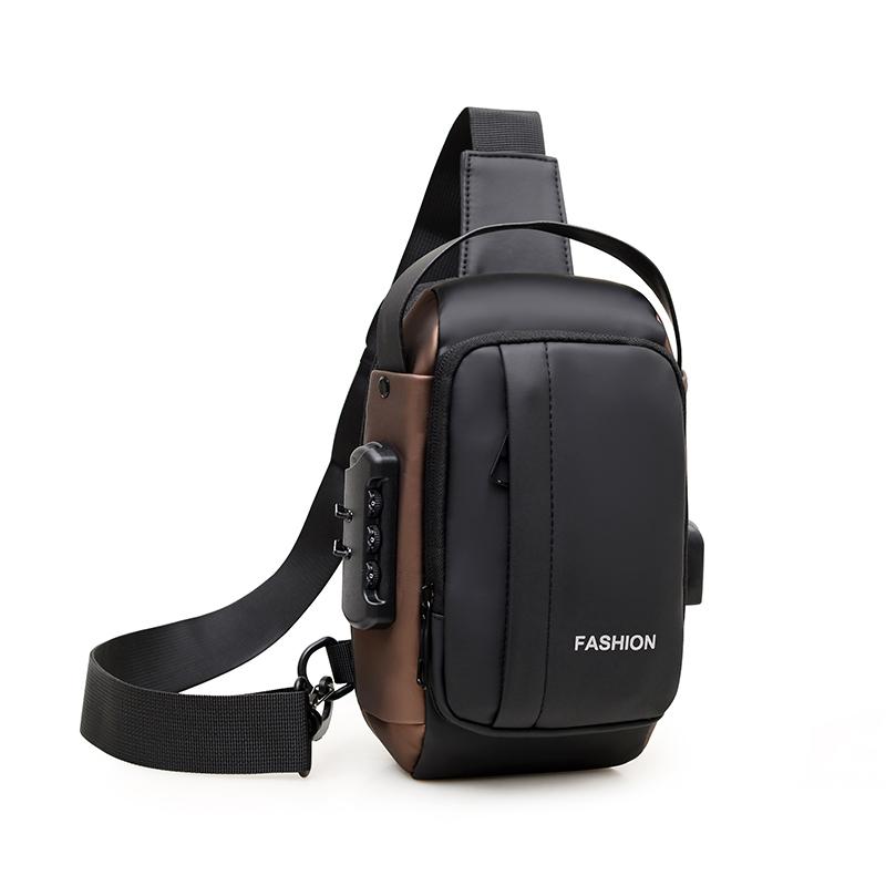 Small Version Men's Waist Packs Chest Bag Lightweight Men's Small Fanny Bag Anti-theft Password Lock Design Men's Shoulder Bag