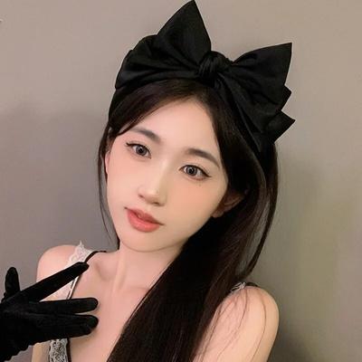 Mode Schwarz Bogen Kopf Band Große Größe 3D Haar Hoop Frauen Elegante Barrettes Headwear Mädchen Haar Zubehör