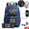 Star Peripheral Printing Cr7 Schoolbag Leisure Travel Multi-Functional Backpack Student Pencil Case Two-Piece Set