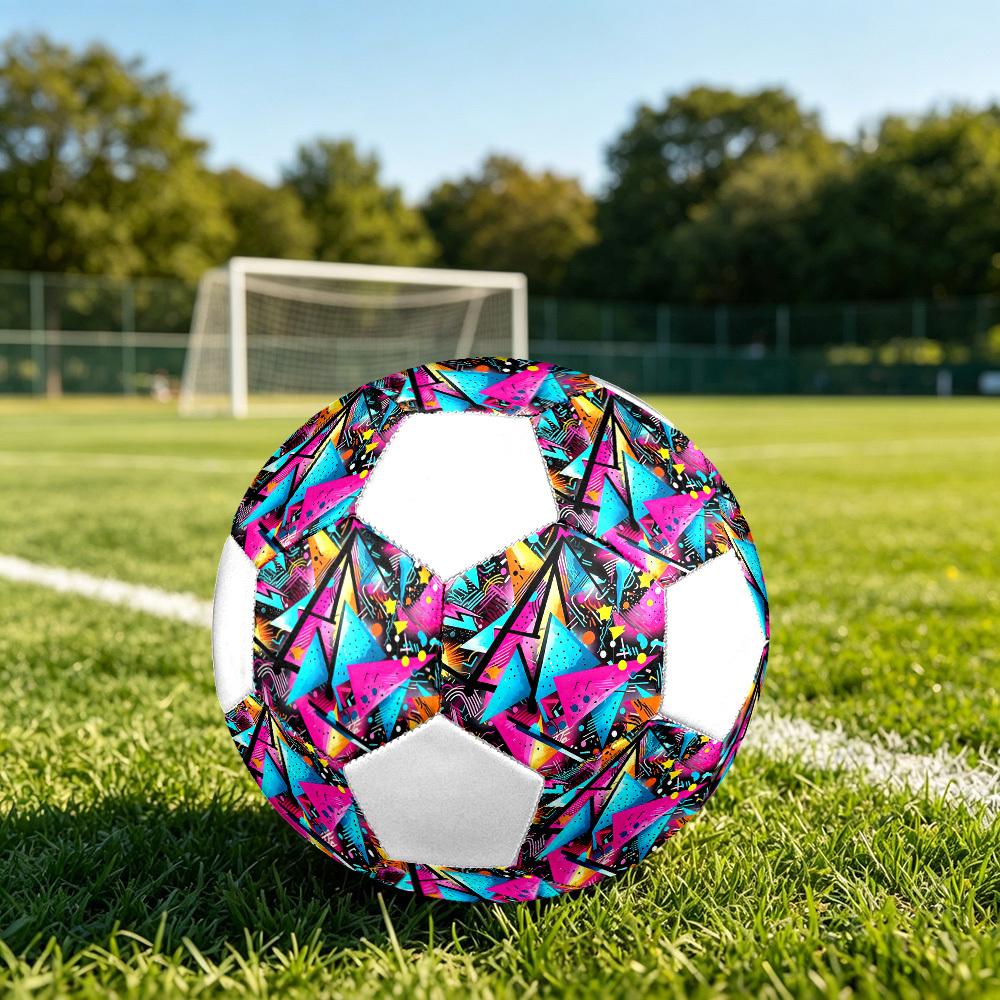 1pc Neon Triangle Lightweight PVC Training Soccer Ball, Size 5, Suitable for Indoor and Outdoor TrainingGift y60312