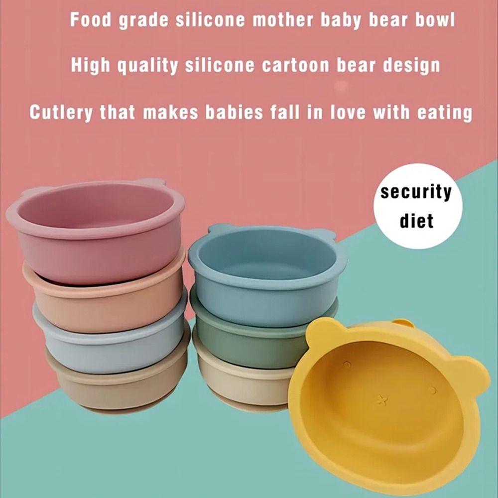 Flexible Feeding Tableware Waterproof Feeding Bowl Set Unbreakable Baby Bowls with Spoon  Toddlers