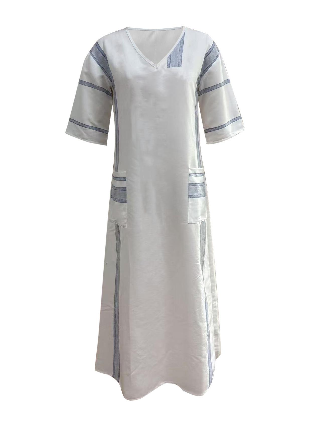 2026 European and American spring and summer new bohemian vacation style loose casual long dress S