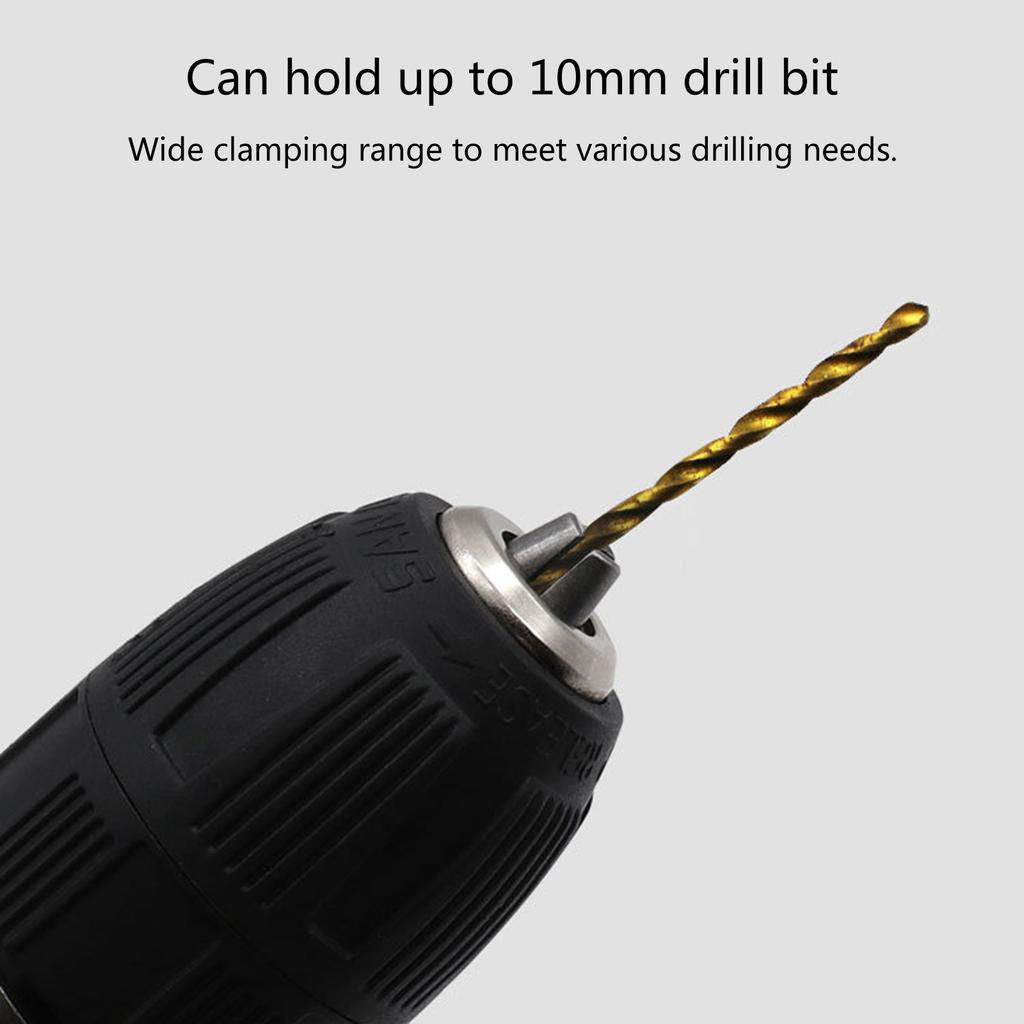 0.8-10mm Precise Keyless Drill Chuck Converter 3/8"- 24UNF Thread Quick Change Adapter Shank 1/4" Hex