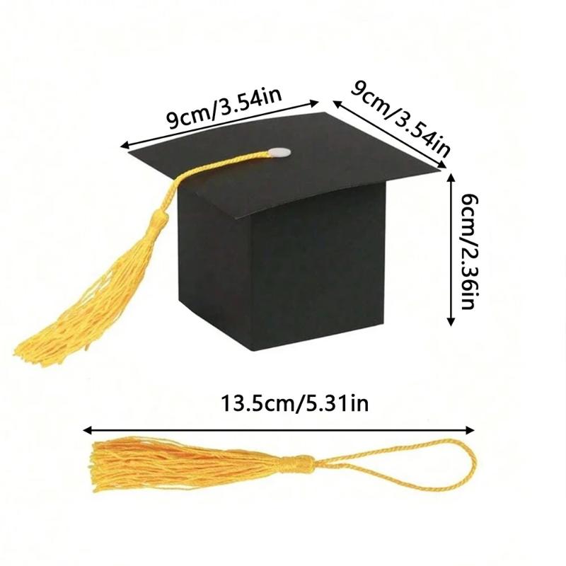 10Pcs Graduation Hat Candy Gift Box With Tassel Graduation Party Favors Decoration Graduation Cap Box