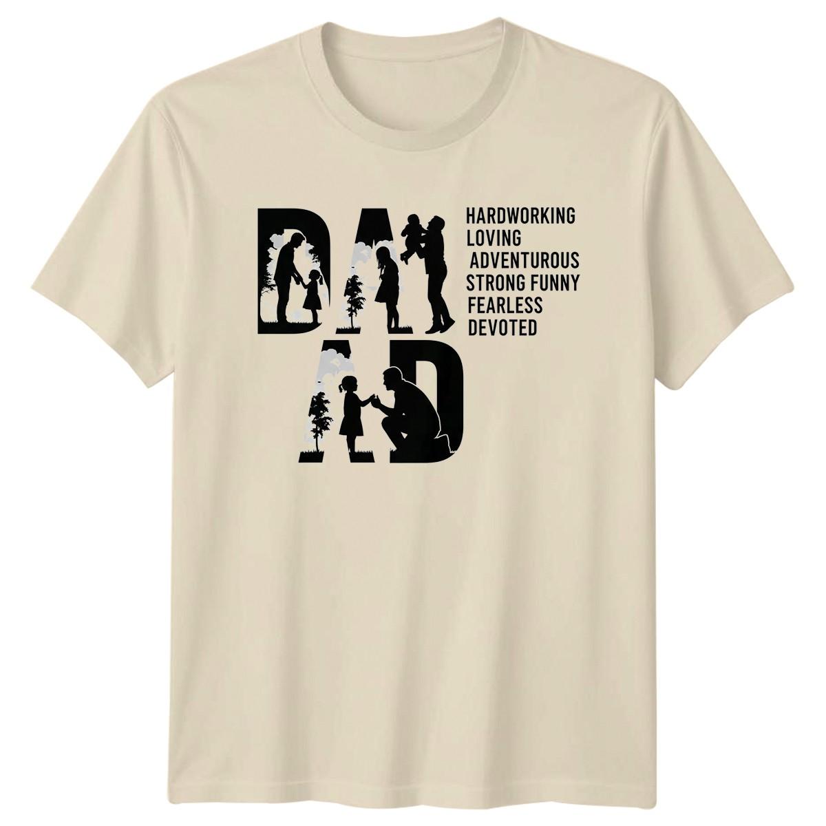 Hardworking Loving Adventurous Strong Funny Mens T-Shirt Girl Dad Fathers Day S