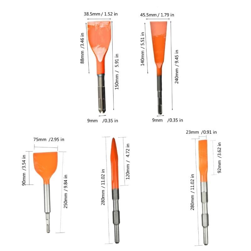 Electric Hammer Masonry Point Grooves Flat Chisel Tool Wall Rock Drill Bit For Tile Cement Concrete Brick Stone